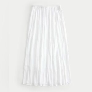 Hollister White Tiered Maxi Skirt